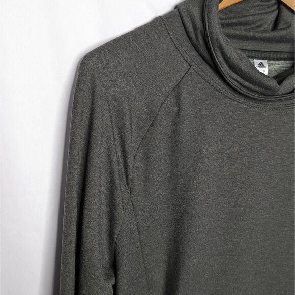 Adidas Cosy Cover Up Cowl Neck Hoodie Raglan Sleeve Athletic Gray Size M - Picture 2 of 9